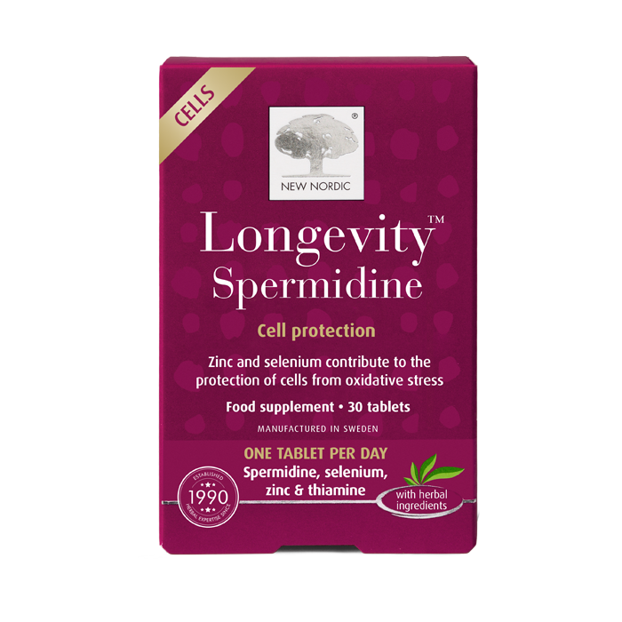 How Herbal-Based Longevity Supplements Can Support Healthy Ageing Naturally 4 New Nordic Longevity™ Spermidine helps maintain cell protection and energy metabolism with selenium and thiamine.
