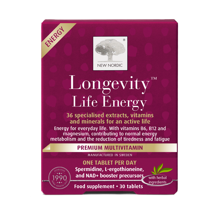 How Herbal-Based Longevity Supplements Can Support Healthy Ageing Naturally 5 New Nordic Longevity™ Life Energy helps maintain normal energy and immune function with B vitamins and zinc.