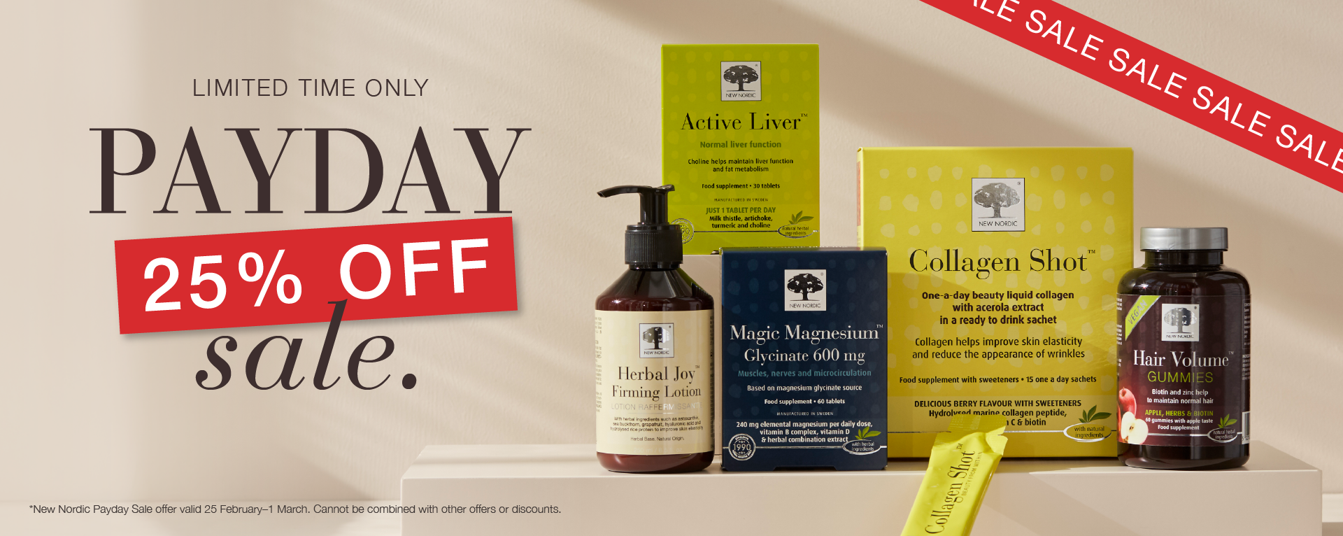 Payday Sale Banner which includes 25% Off Discount showing best-selling products