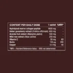 Box showing all of the ingredients in Collagen Shot Plus Pigment Clear