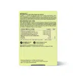 Back of New Nordic GLProbiotic™ packaging showing product information, recommended daily intake, probiotic strains, and details about chromium, vitamin B6 and prickly pear cactus.
