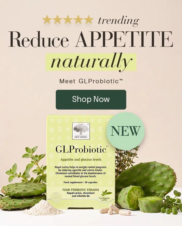 GLProbiotic™ supplement with nopal cactus, promoting natural appetite reduction and weight management.