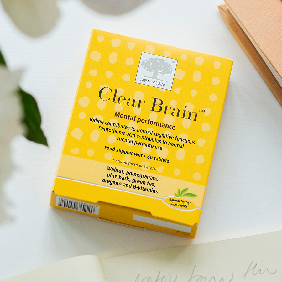 Clear Brain pack lying on a table