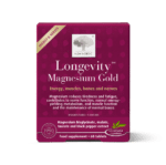 New Nordic Longevity Magnesium Gold™ food supplement with three forms of magnesium, black pepper extract and 60 tablets.