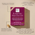 New Nordic Longevity Magnesium Gold™ with three forms of magnesium and benefits for energy, muscles and nerves.