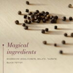 Black peppercorns highlighting the ingredients in New Nordic Longevity Magnesium Gold™: three forms of magnesium and black pepper.